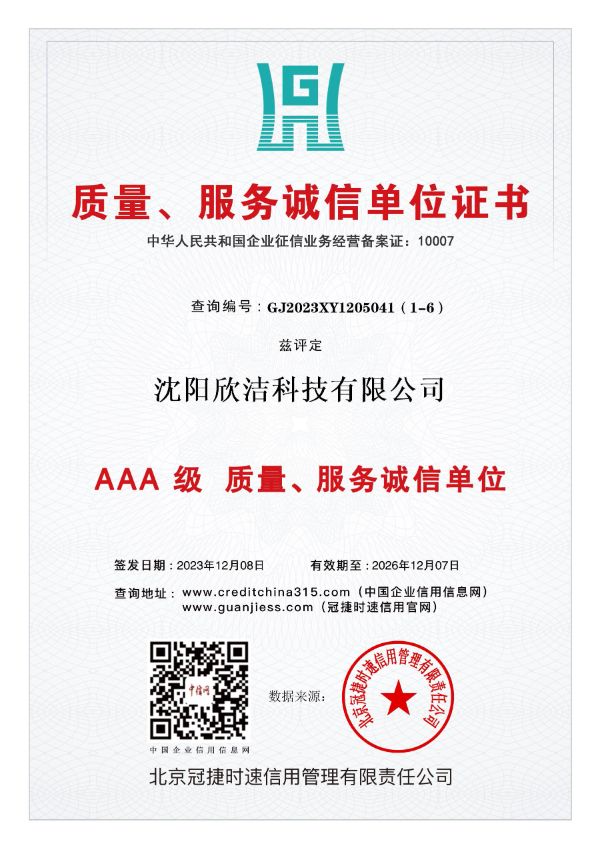 质量、服务诚信单位